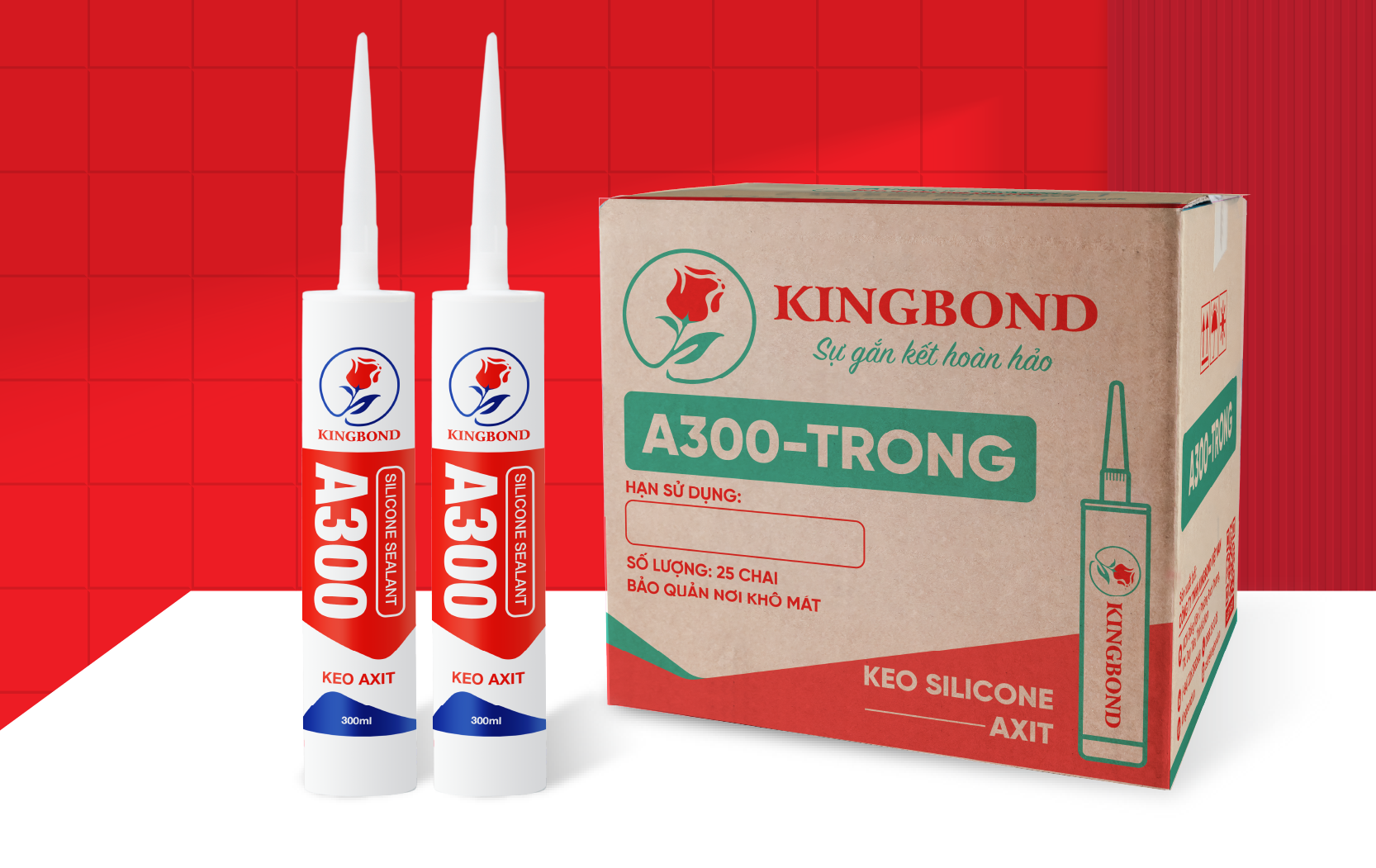 Keo silicone axit A300 trong - Công Ty TNHH Kingbond Việt Nam